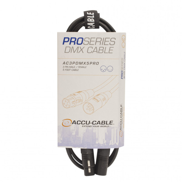AC3PDMX5 5 FOOT, 3 PIN DMX CABLE